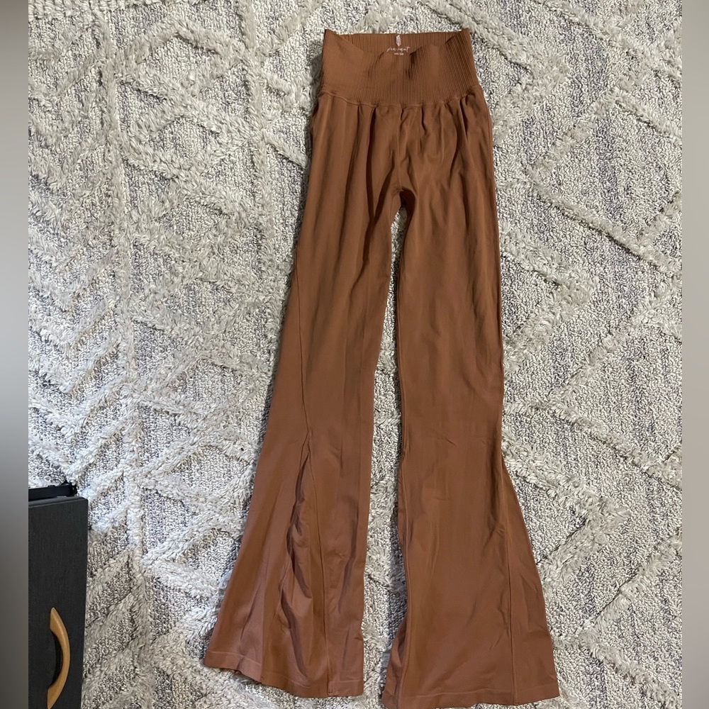 Free People Movement Good Karma Flare Leggings color-dark tan - Picture 2 of 7